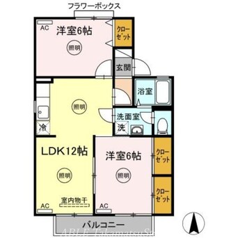 間取図 スカイハイツ　B