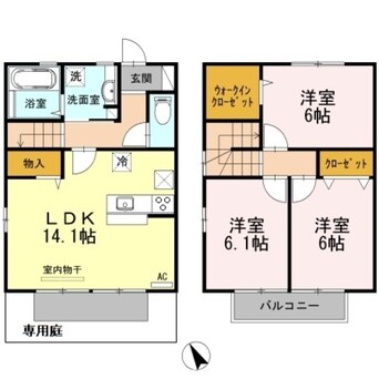 間取図 パストラルみまやＢ棟