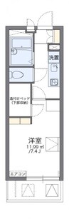 レオパレスサンサン木の実 1Kの間取り