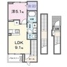 クラール元山駅前Ｂ 1LDKの間取り