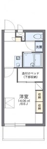 レオパレスＨａｂｉｔａｃｉｏｎ　Ｈａｙａｓｈｉ 1Kの間取り