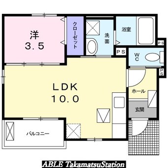 間取図 グランデール観音寺Ｂ