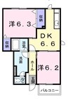 予讃線・内子線/端岡駅 徒歩6分 1階 築25年 2DKの間取り