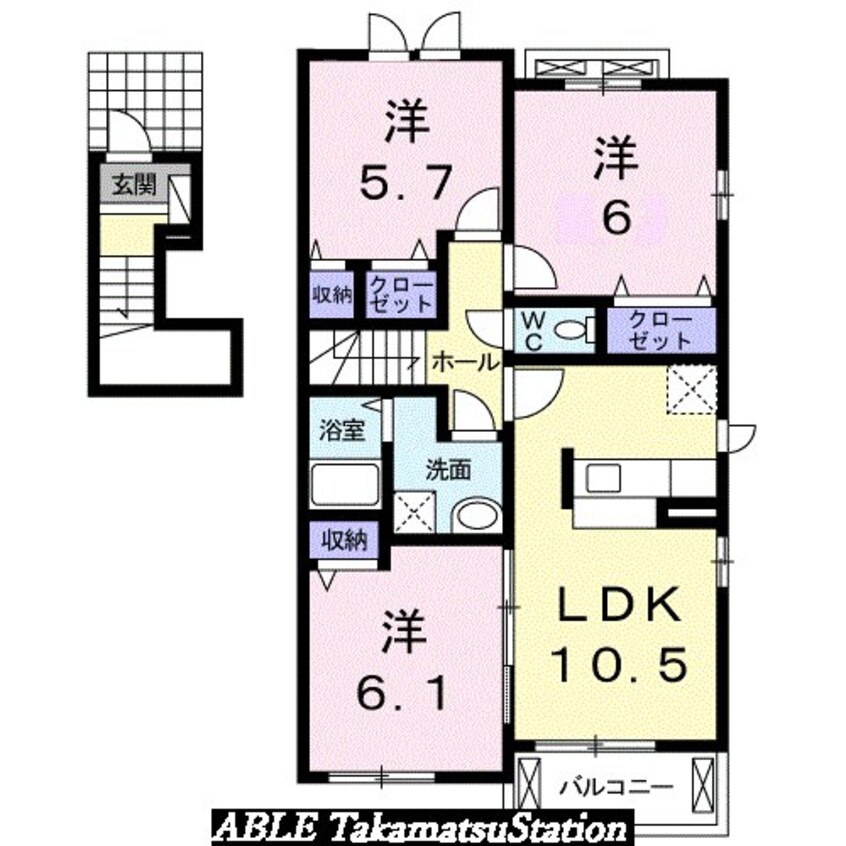 間取図 クラール元山Ｌ