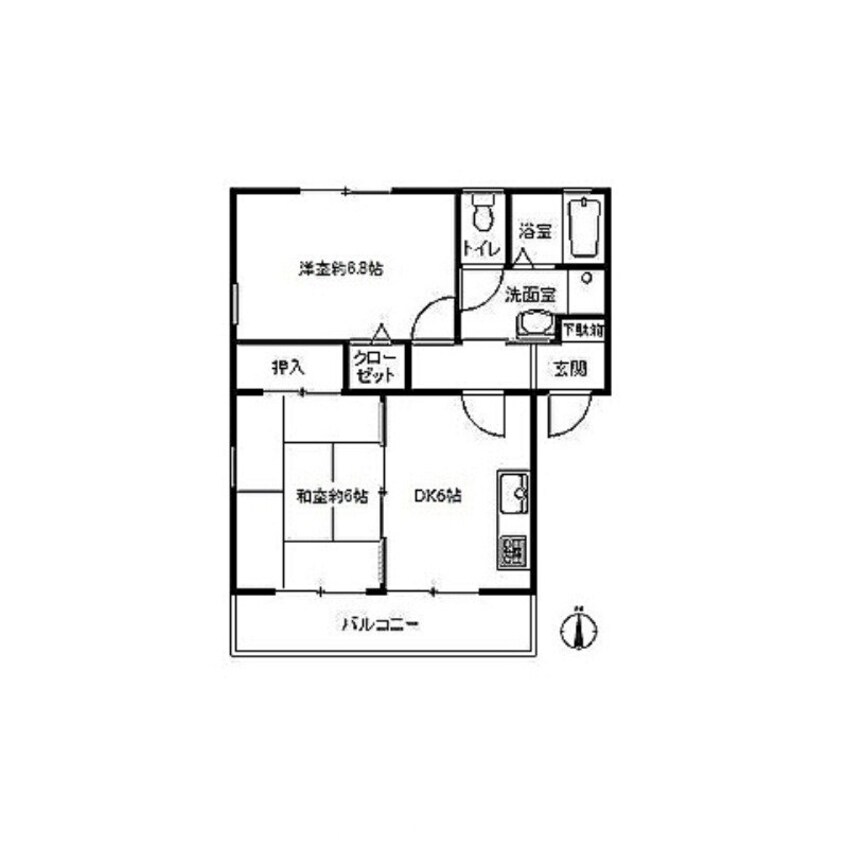 間取図 パインズコート新居　Ｂ棟