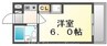 アパルトマン成合 1Rの間取り