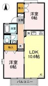 ドミール円座　Ｄ棟 2LDKの間取り