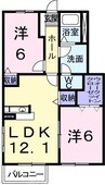 サンライト国分寺Ａ 2LDKの間取り