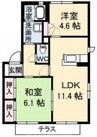 ディアスＷＩＮＧ 2LDKの間取り