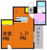 コリドール丸の内 1LDKの間取り