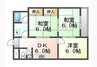 高徳線/栗林駅 徒歩5分 3階 築42年 3DKの間取り