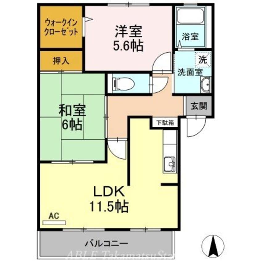 間取図 パインズコート新居　Ｄ棟