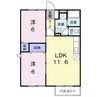 エスポワール船岡 2LDKの間取り