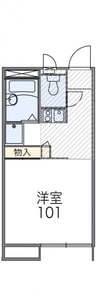 レオパレス川島 1Kの間取り