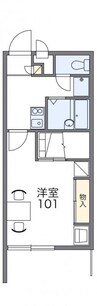 レオパレスＣａｒｔｉｅｒ勅使Ｋ 1Kの間取り