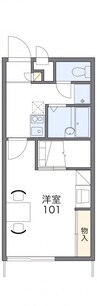 レオパレスコンフォール屋島 1Kの間取り