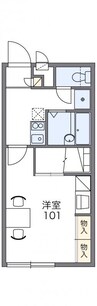 レオパレスニュー屋島 1Kの間取り