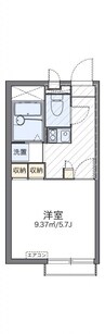 レオパレスパイナス松福 1Kの間取り