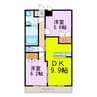 アリウス 2DKの間取り