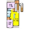 カームリーⅢ 2LDKの間取り