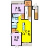 カームリーⅢ 2LDKの間取り