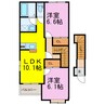 ラヴィアンローゼ 2LDKの間取り