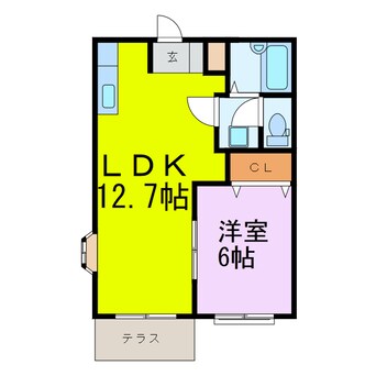 間取図 エルディム北D