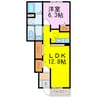 サン　ガーデンⅢ 1LDKの間取り