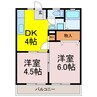サンシティー小野田 2DKの間取り