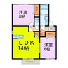 サンライズ 2LDKの間取り