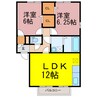 ハイフィールドＡ 2LDKの間取り