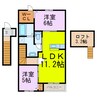 プラシードⅣ 2LDKの間取り