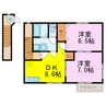プリュジュールⅢ 2DKの間取り