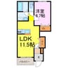 フローラル 1LDKの間取り