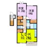 ジュネスⅡ 2LDKの間取り