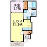 グレースシャトー 1LDKの間取り