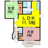 アンソレイエアピテ 2LDKの間取り