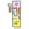 フォーリスト 1LDKの間取り
