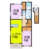 インフィオレ藍 2LDKの間取り