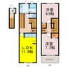 花椿Ⅰ 2LDKの間取り