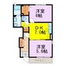 ジャルダンＡＢ 2DKの間取り