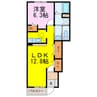 フォンティーヌB 1LDKの間取り