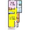 フォンティーヌB 1LDKの間取り