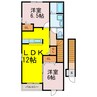 サニー・パークサイド 2LDKの間取り