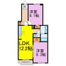 サンシティ　イズミⅡ 2LDKの間取り