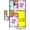 フォンテーヌ・ボワⅠ 2LDKの間取り