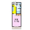 フォレストタウン 1Kの間取り