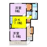 ベルサイユ 2DKの間取り