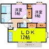 プランタン小島 2LDKの間取り