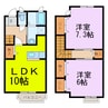 フルール 2LDKの間取り